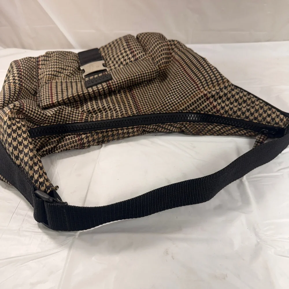 Ralph Lauren Houndstooth Hobo Shoulder Bag